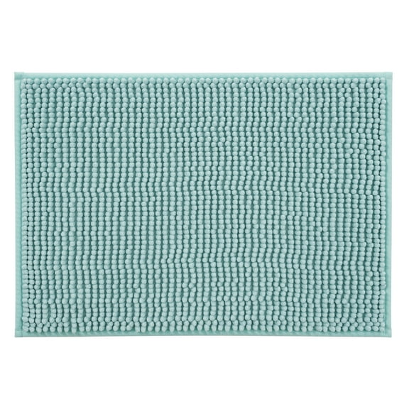 Mainstays Aqua Chenille Noodle Bath Rug 17"x24", One Piece