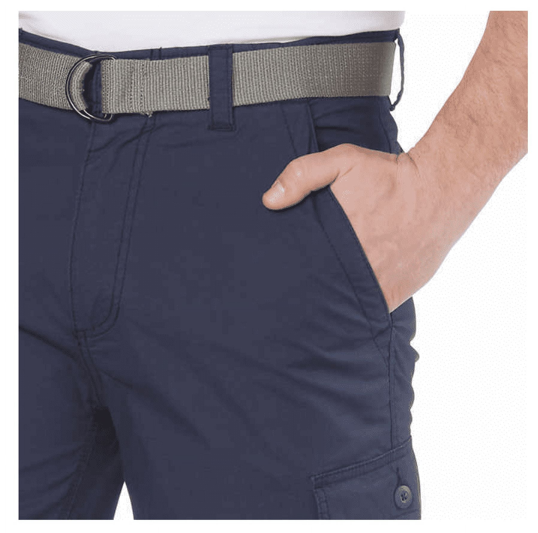 Wearfirst Men's Free-Band Comfort Flex Waistband Stretch Cargo Shorts (Blue, 40)