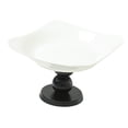 thumbnail image 3 of Frutero de madera de cerámica, bandeja decorativa elevada, cesta para pan, vajilla negro, 3 of 9
