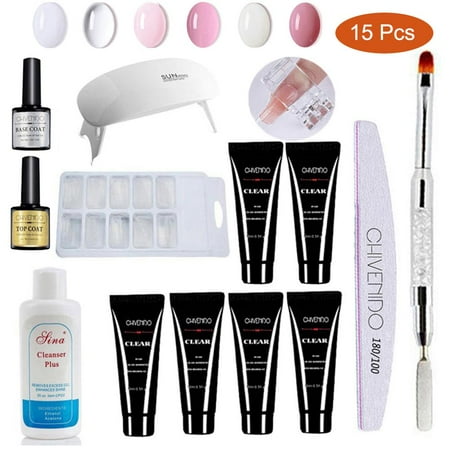 nail kit drying 14pcs phototherapy polygel extension nails salon professional quick colors diy