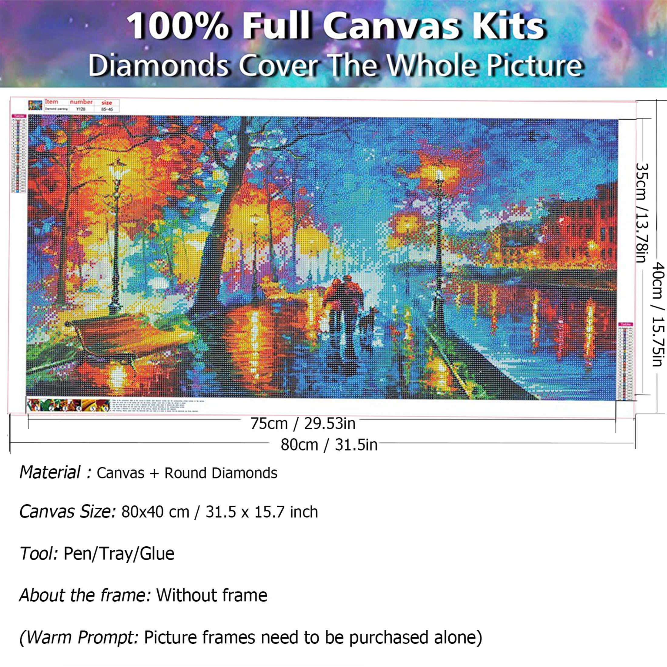 YALKIN Large Paint by Number for Adults Canvas 15.8 x 35.5 Large, Dandelion