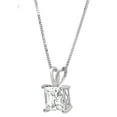 thumbnail image 2 of 0.5 ct Brilliant Princess Cut Solitaire Simulated Diamond 14k White Gold Pendant with 18" Chain, 2 of 6