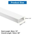thumbnail image 2 of Uxcell 4Pcs Cord Hider Wall 15inx1.57inx0.8in Cable Cover Self Adhesive Wire Hider Wall Mounted TV Cable Raceway, Blanco, 2 of 7