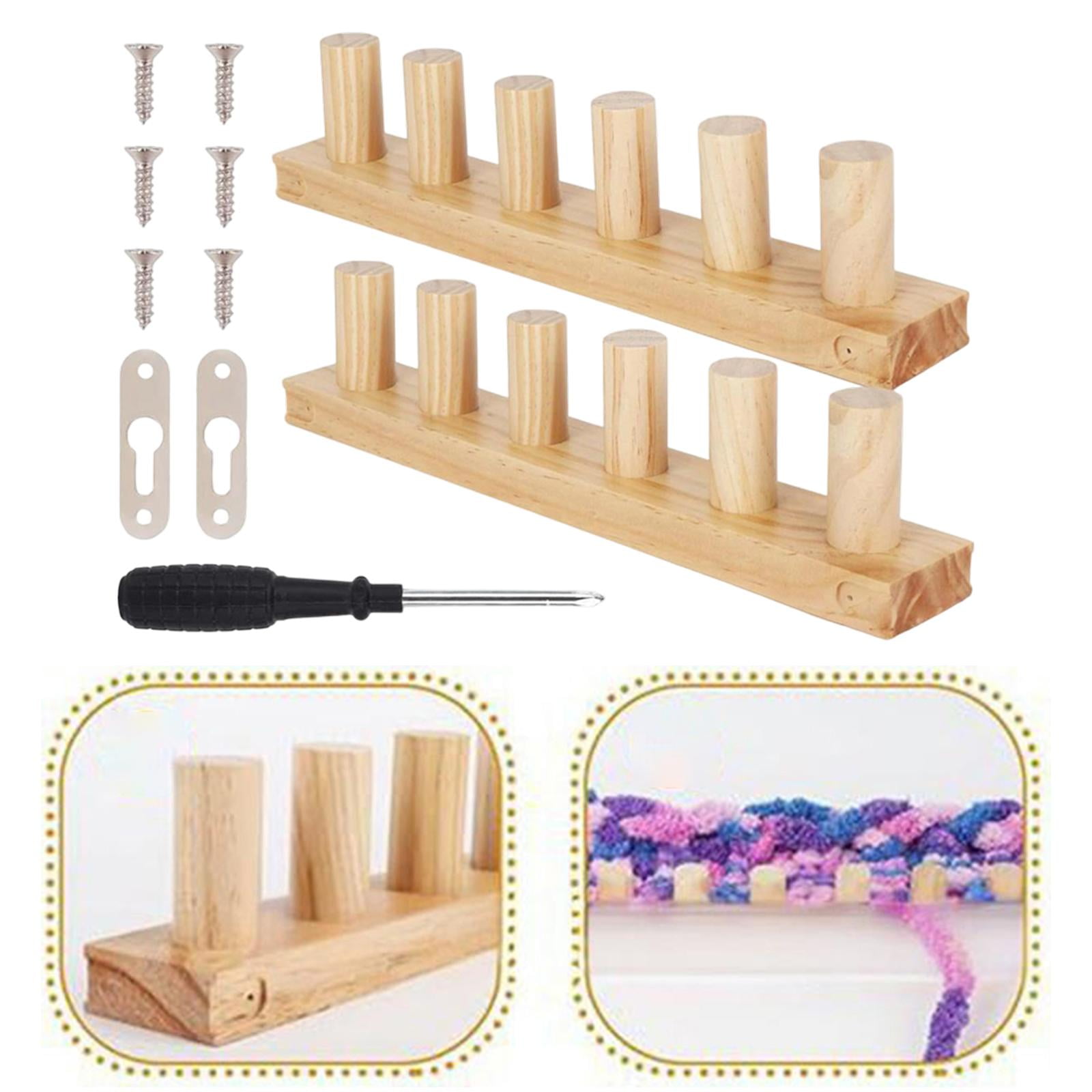 2 Pieces Knitting Loom Wooden Blanket Loom Handcraft Kit Lightweight Design for Beginner Friendly Home Decor Makers
