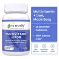 thumbnail image 4 of (3 pack) EZ Melts Dissolvable Multivitamin with Iron for Women and Men, Sugar-Free, 1-Month Supply - 1 Pack, 4 of 12