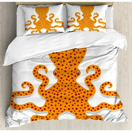 Ambesonne Kraken Cute Spotty Octopus Pattern Marine Monster Kids Ambesonne Kraken Cute Spotty Octopus Pattern Marine Monster Kids Nursery Theme Duvet Set