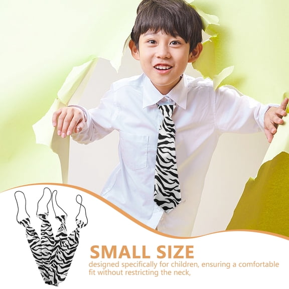 CTIRCHIU Student Neckties Zebra Print Fun Design Korean Care School Uniform Accessories
