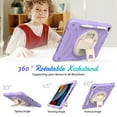 thumbnail image 2 of ELEHOLD Rugged Case for iPad 9th/8th/7th 10.2" 2021/2020/2019, Dual-Layer Heavy Duty Shockproof Case with 360° Rotatable Foldable Kickstand Handstrap Crossbody Shoulder Strap Pencil Holder,Purple, 2 of 6