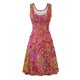 thumbnail image 4 of Vestido casual de verano para mujer, sin mangas, hasta la rodilla, plisado, cuello redondo, estampado Fridja  hjkh2450, 4 of 5