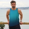 thumbnail image 6 of Daiia Blue to turquoise Printed Men's Quick Dry Fit Muscle Tank Top Slim-Fit Tank Workout Tank Top Lightweight Sports Tank Top-4X-Large, 6 of 7