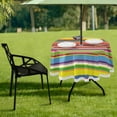 thumbnail image 7 of Coolnut 60" Neon Stripe Outdoor Round Tablecloth, Waterproof Stain-Resistant Non-Slip Circular Tablecloth with Umbrella Hole and Zipper for Tabletop Backyard Party BBQ Decor, 7 of 7