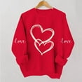thumbnail image 2 of Uaswgudfs Women's Valentine's Day Crewneck Sweatshirt - Loose Fit Long Sleeve Casual Pullover with Double Heart, Valentine Graphic Top for Women, 2 of 6