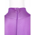thumbnail image 7 of YONGHS Women's Mock Turtle Neck Long Sleeve Bodysuit Zipper Back Stretchy Gymnastics Dance Leotard Purple S, 7 of 7