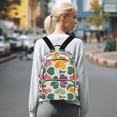 thumbnail image 7 of FORMRS Mini Backpack Purse for Women Travel Daypack Casual Shoulder Bag, Purple Clover Pattern, 7 of 7
