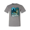 thumbnail image 2 of Wild Bobby, Wolf Howling At the Full Moon Wolf Pack Animal Lover Men's Graphic T-Shirt, Heather Grey, 2XL, 2 of 3