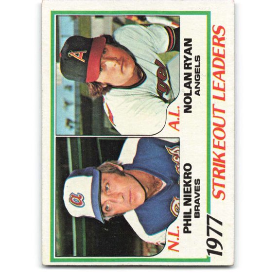 1978 Topps #206 Phil Niekro/Nolan Ryan Strikeout Leaders DP EX/NM Atlanta Braves/California Angels Baseball