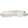 Baxton Studio Selma White Leather Modern Sectional Sofa