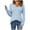 Blue-Sweater, variant on Qetyuw Crochet Knitted Sweaters for Women Casual Loose Fit V Neck Jumpers Solid Color Chunky Long Sleeve Pullover Sweater