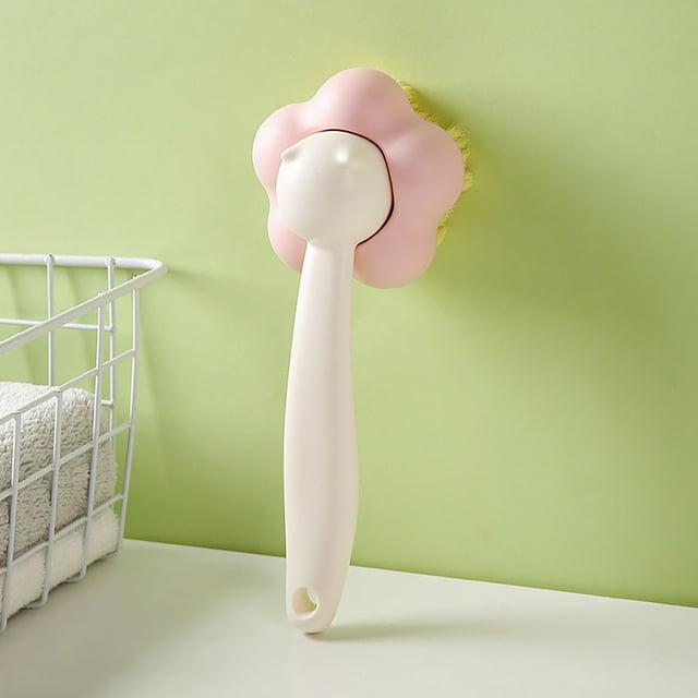 Cepillo de baño para mascotas, cepillo de baño para perros, cepillo de baño para perros, cepillo de masaje para perros de pelo largo y corto, cepillo de ducha para gatos (rosa)