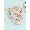 thumbnail image 4 of Musuos Baby Girl Swimwear 6 12 18 24M 3 4T Floral Print Back Bandage Knot Cutout Swimsuits for Toddler Bathing Suits Beachwear, 4 of 10