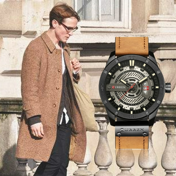 CURREN Mode V ritable Cuir Hommes Montres 1ATM Vie tanche Quartz
