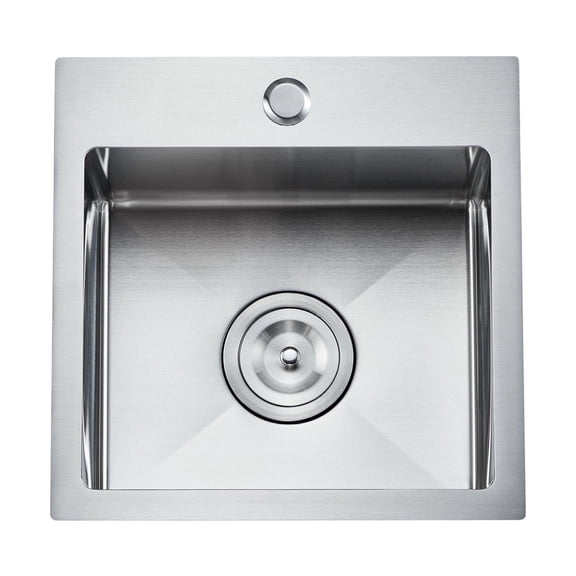 15" Kitchen Sink Top Mount Single Bowl Stainless Steel Drop-In Basin - 304 Stainless Steel Bar Sink for Kitchen, Heavy Duty 9 Inch Deep Single Bowl Workstation Prep Sink