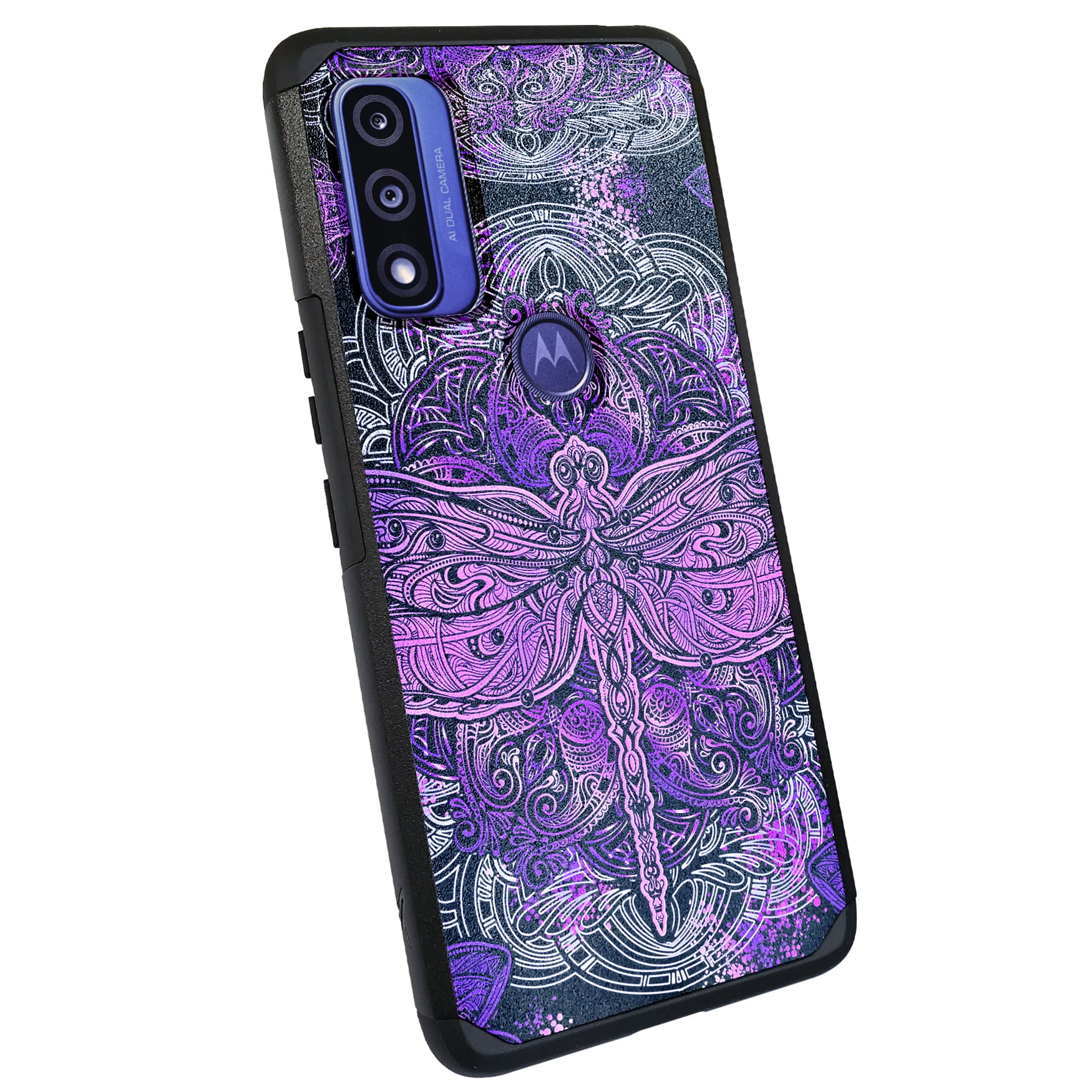 DALUX MetKase Hybrid Slim Phone Case Compatible with Motorola Moto G Pure / G Power (2022) - Purple Dragon