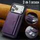 thumbnail image 2 of Case For IPhone 17 Pro Funda Protectora RFID de 6,3" con Ranuras para 7 Tarjetas Magsafe, Soporte 2 en 1, Funda Protectora de Cuero Desmontable a Prueba de Golpes, Morado, For IPhone 17 Pro, 2 of 7