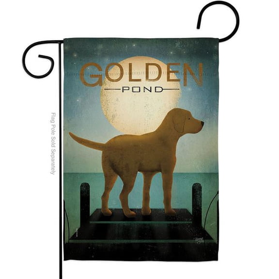 Breeze Decor G160135-BO Golden Pond Garden Flag Animals Dog 13 x 18.5 in. Double-Sided Decorative Vertical Flags for House Decoration Banner Yard Gift
