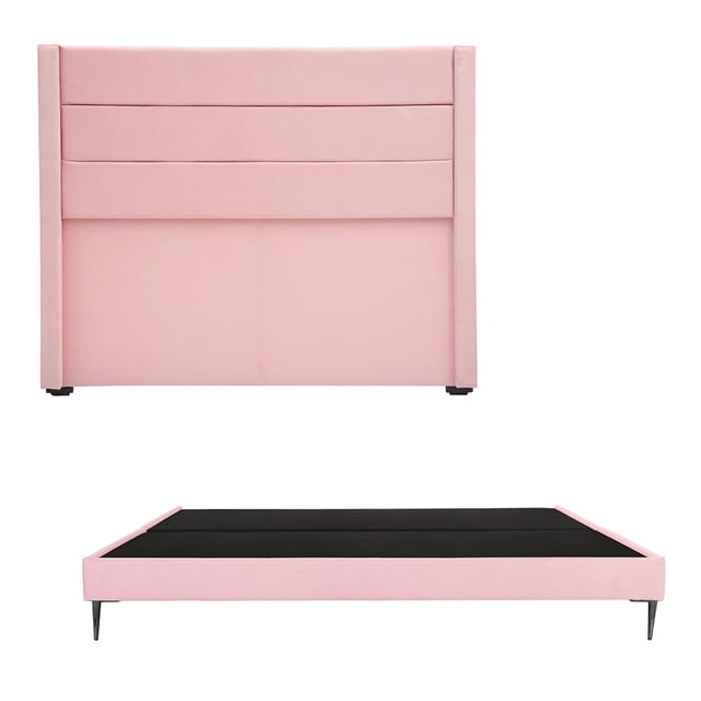 Box Base Cama Slim King Size+Cabecera Lugo Rosa