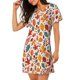 thumbnail image 2 of Balery Colorful Maple Leaves Camisón de manga corta con cuello redondo para mujer, cómodo y elegante., 2 of 6