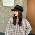 thumbnail image 5 of Classic Wool Beret Hat for Women Newsboy Hats Black Visor French Beret Cabbie Cap Hat Winter Hat Fashion Ladies Hats, 5 of 7