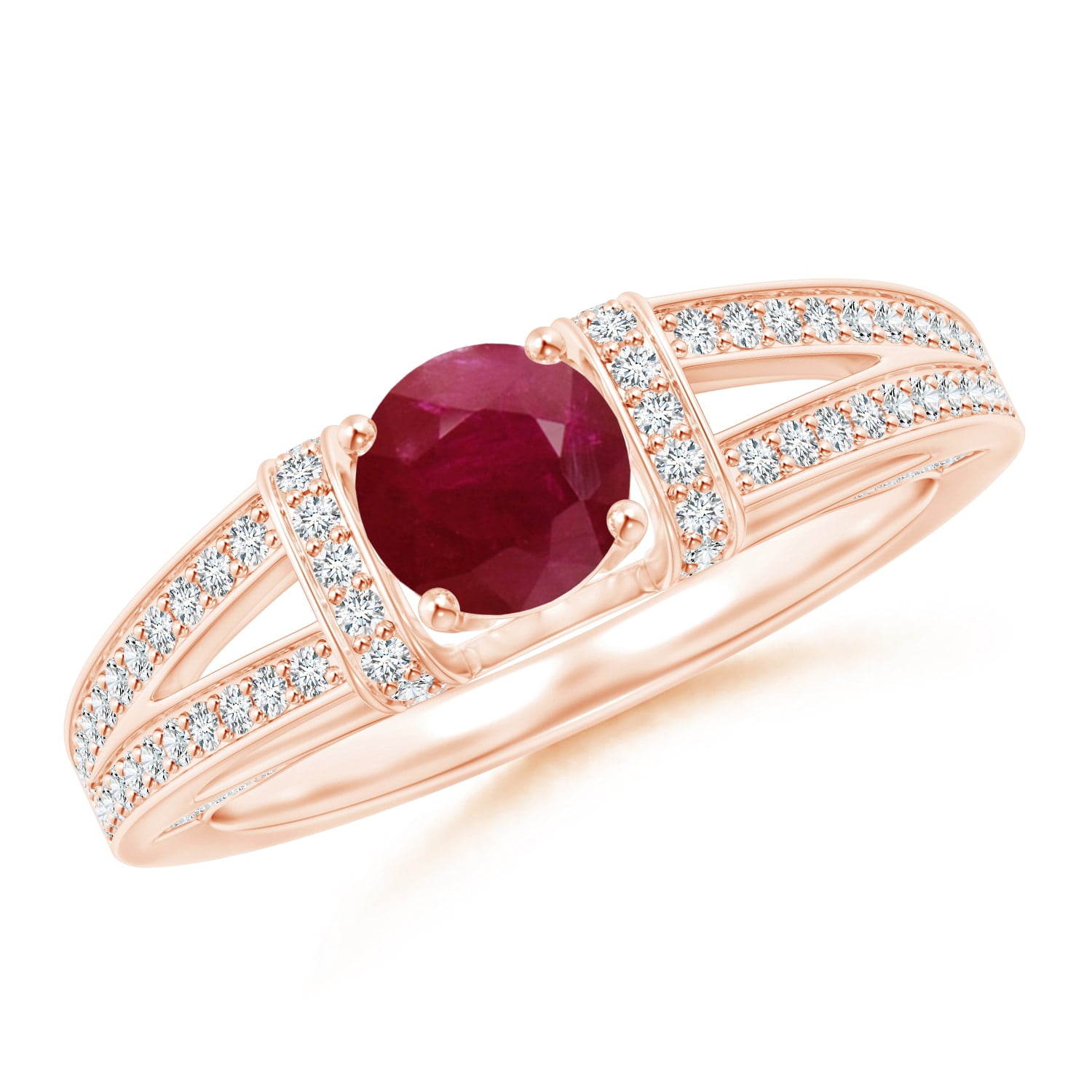 0.51 Carat ct 10k Gold Oval Red Rhodolite Garnet Diamond Accent Swirl Design Bypass Fashion Promise Ring