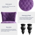 thumbnail image 4 of BELLEZE Throne Royal Chair Set of 2, Button-Tufted Accent Chair, Upholstered Velvet Chair, Low Back Armless Chair with Thick Padding and Rubberwood Legs - Malik (Purple), 4 of 7