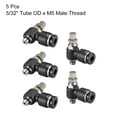 thumbnail image 3 of Pneumatic Air Flow Control Valve,Elbow,4mm OD x M5 Male Thread,Black 5pcs, 3 of 5