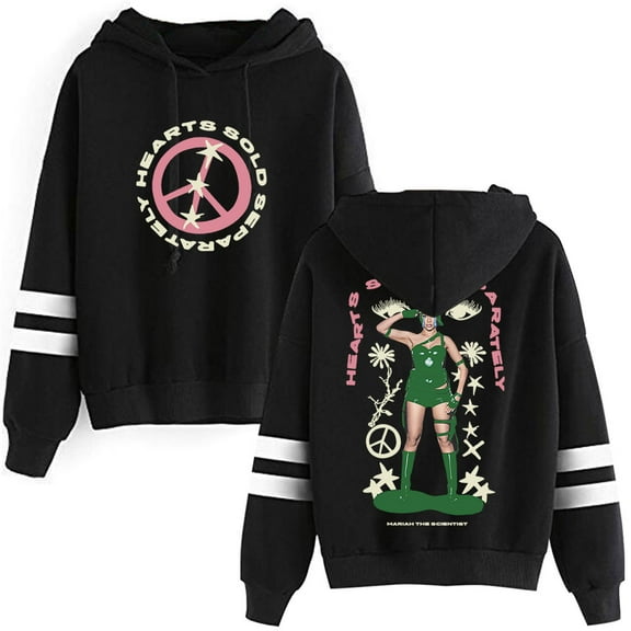 Mariah The Scientist Peace Pullover Hoodies Pocketless Parallel Bars Sleeve Streetwear Sweatshirts