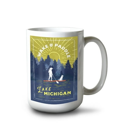 

Lantern Press 15 fl oz Ceramic Mug Amelia Island Florida Sand Dunes at Dawn Dishwasher & Microwave Safe