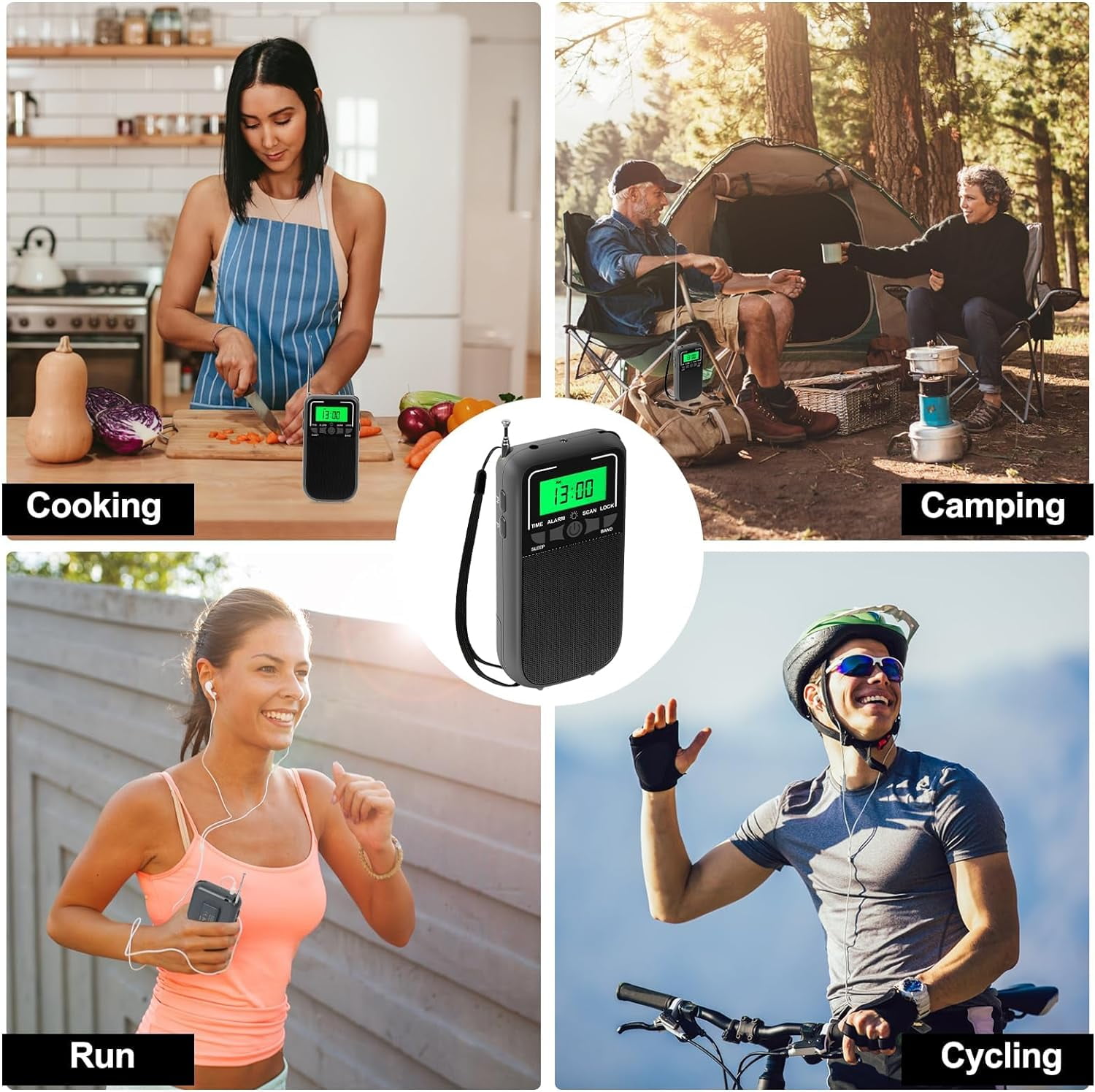 Portable Radio with LED Flashlight, AM FM SW, for Long Range Reception, Emergency Pocket Walkman Radio for Indoor, Outdoor,Walk,Jogging,Gym,Camping