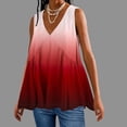 thumbnail image 2 of Plebaso V Neck Tank Tops for Women Gradient Color Ruffle Shirts Flowy Sleeveless Womens Summer Blouses, 2 of 5