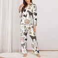 thumbnail image 3 of Kll Farm Animals 4 Print Women'S Long Sleeve Pajamas With Pants Sleepwear Loungewear 2 Set-Medium, 3 of 9
