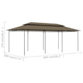 thumbnail image 2 of vidaXL Gazebo 236.2"x117.3"x106.3" Taupe 0.6 oz/ft², 2 of 5