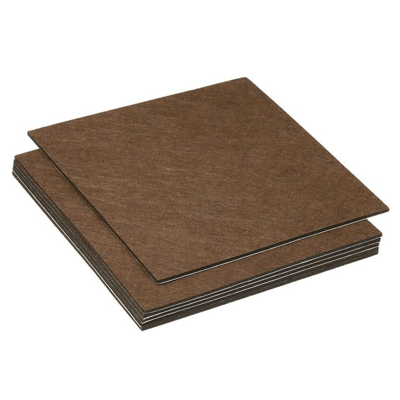Uxcell 12x12 Inch Lamp Base Felt, 6Pcs 3mm Thickness Square Soft Adhesive Non-slip Backed Felt Coffee