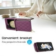 thumbnail image 6 of ELEHOLD Leather Wallet Case for Samsung Galaxy Z Flip 5 with Zipper Card Wallet Pocket Magnetic Buckle Stand Function Detachable Crossbody Metal Chain Strap Lanyard Shockproof Case,darkpurple, 6 of 8