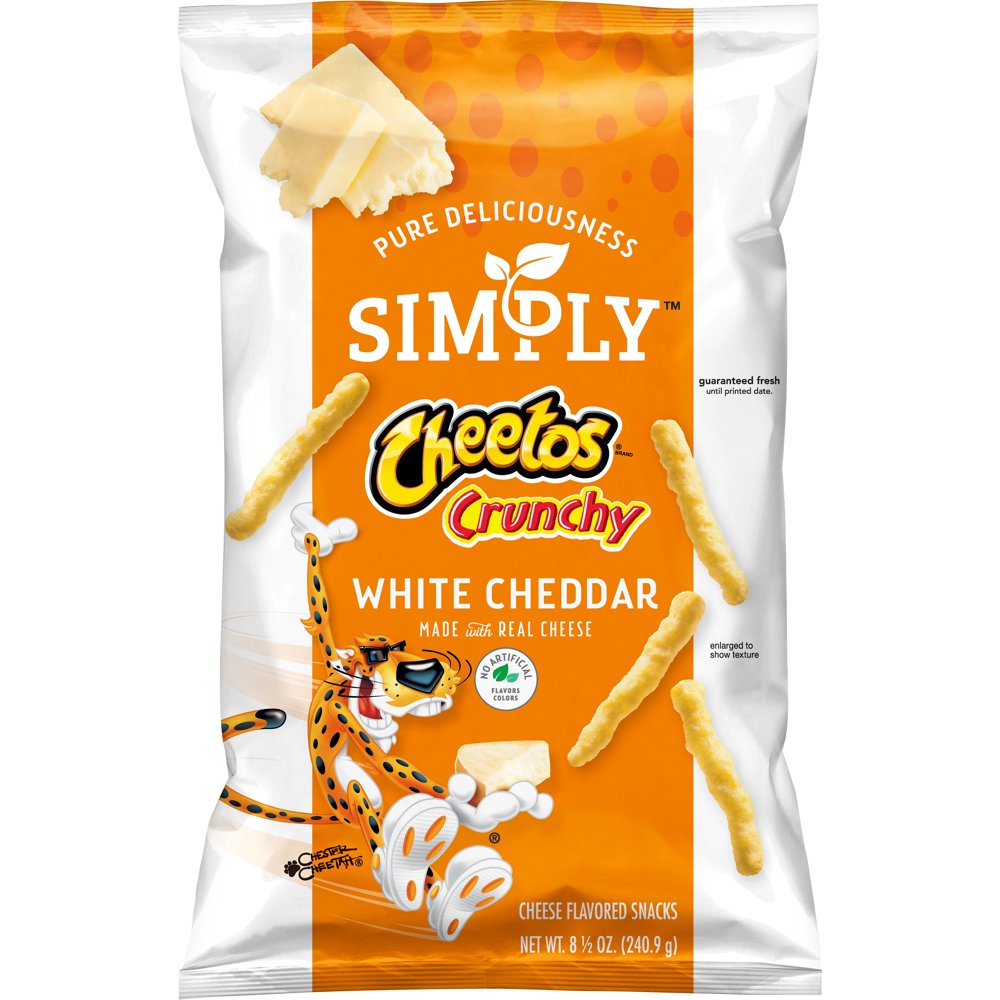 Simply Cheetos White Cheddar Crunchy Cheese Flavored Snacks, 8.5 oz Bag