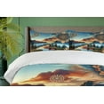 thumbnail image 2 of Ambesonne Mountain Duvet Cover Set, Boho Mandala Montane View, Queen, Sea Blue Camel Khaki, 2 of 5