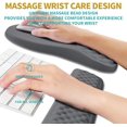 thumbnail image 4 of 2 in 1 Ergonomic Mouse Pad Wrist Support & Wrist Rest for Computer Keyboard Set, with Relieve Carpal Tunnel Pain Massage Bulge and Full Memory Gel Design (2In1 Set, Dark Gray), 4 of 6