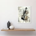 thumbnail image 2 of Violin Instrument and Sheet Music Modern Monochrome Watercolour Illustration Art Print Framed Poster Wall Decor 12x16 inch, 2 of 5
