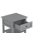 thumbnail image 6 of CLEARANCE! Modern Wooden Nightstand with Storage Drawer and Two-Tier Shelves for Living Room/Bedroom,Gray, 6 of 9