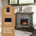 thumbnail image 4 of Modern Ember - Raeford Electric Fireplace Mantel, 40” Fireplace Mantel with 18” Fireplace Insert, Electric Fireplace with Mantel & Stone Brick Surround, 4 of 8
