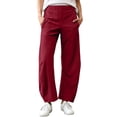 thumbnail image 2 of purcolt Womens Wide Leg Barrel Pants High Waisted Harem Pants Casual Breathable Travel Hiking Baggy Trousers with Pockets, 2 of 8